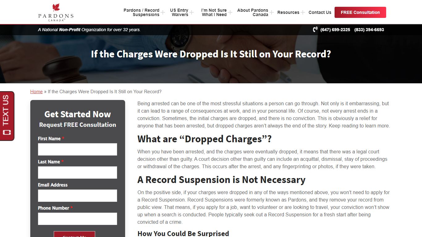 If the Charges Were Dropped Is It Still on Your Record? - Pardons Canada